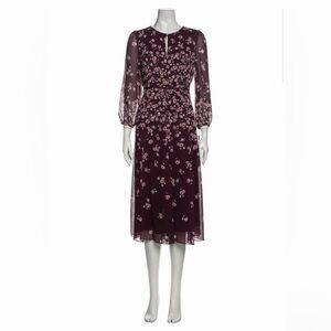 Floral Burgundy Midi Dress - S.4